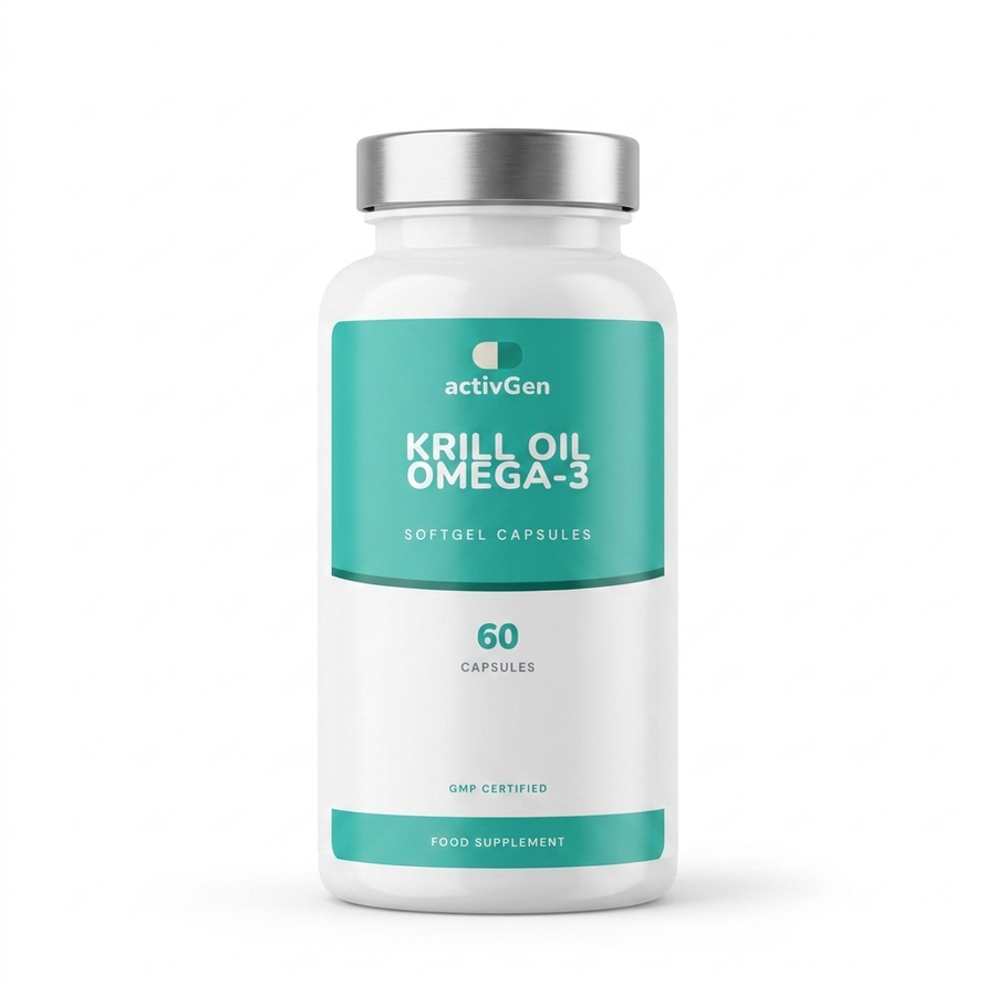 Krill Oil Omega-3 supplement pot