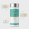 Turmeric & Curcumin pot with turmeric, curcumin, ginger, black pepper and zinc callouts